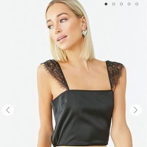 Satin Trip Lace Cami